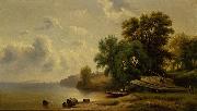 Robert Scott Duncanson Landscape with Campsite France oil painting artist